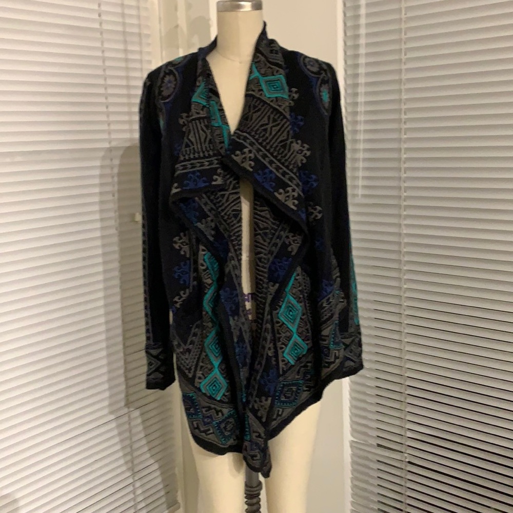 JOHNNY WAS Biya embroidered short sweater